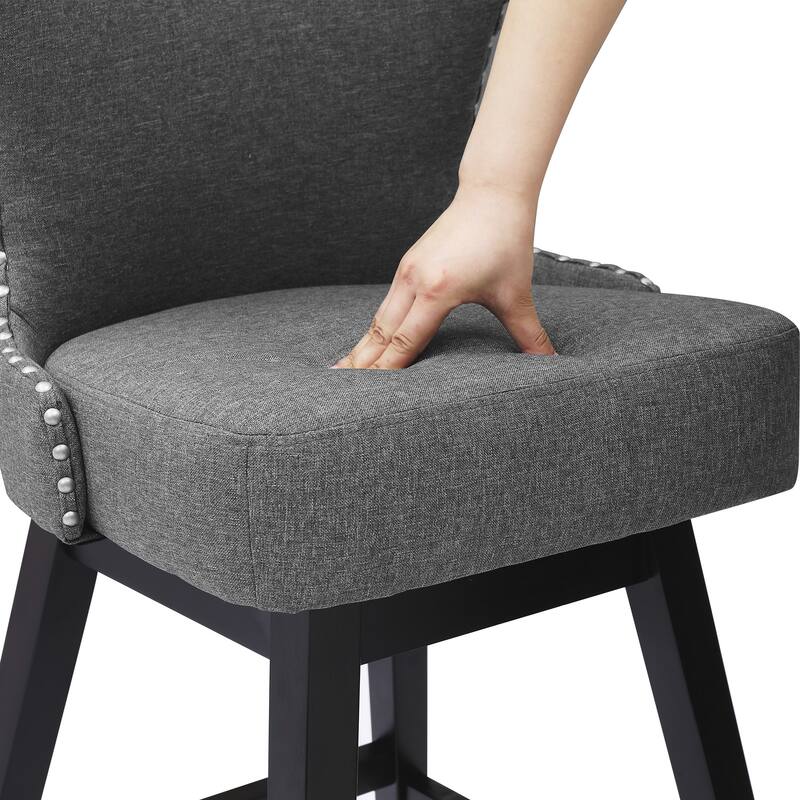 26 in. H Counter Height Barstools Modern Upholstered 360 Free Swivel Counter Stools with Footrest