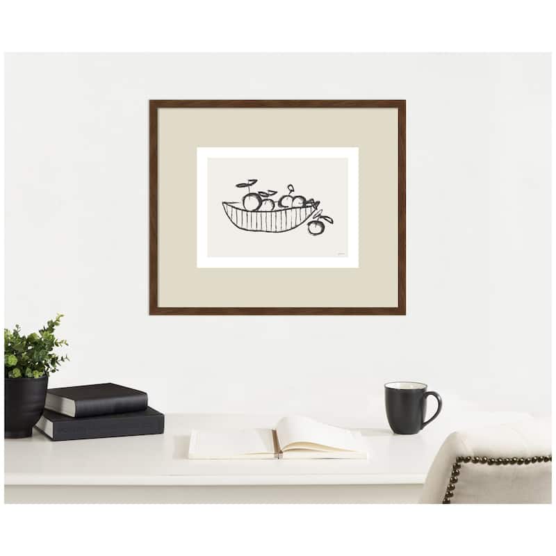 Kate and Laurel Orange Basket by Gabrielly Guedes Framed Wall Art Print