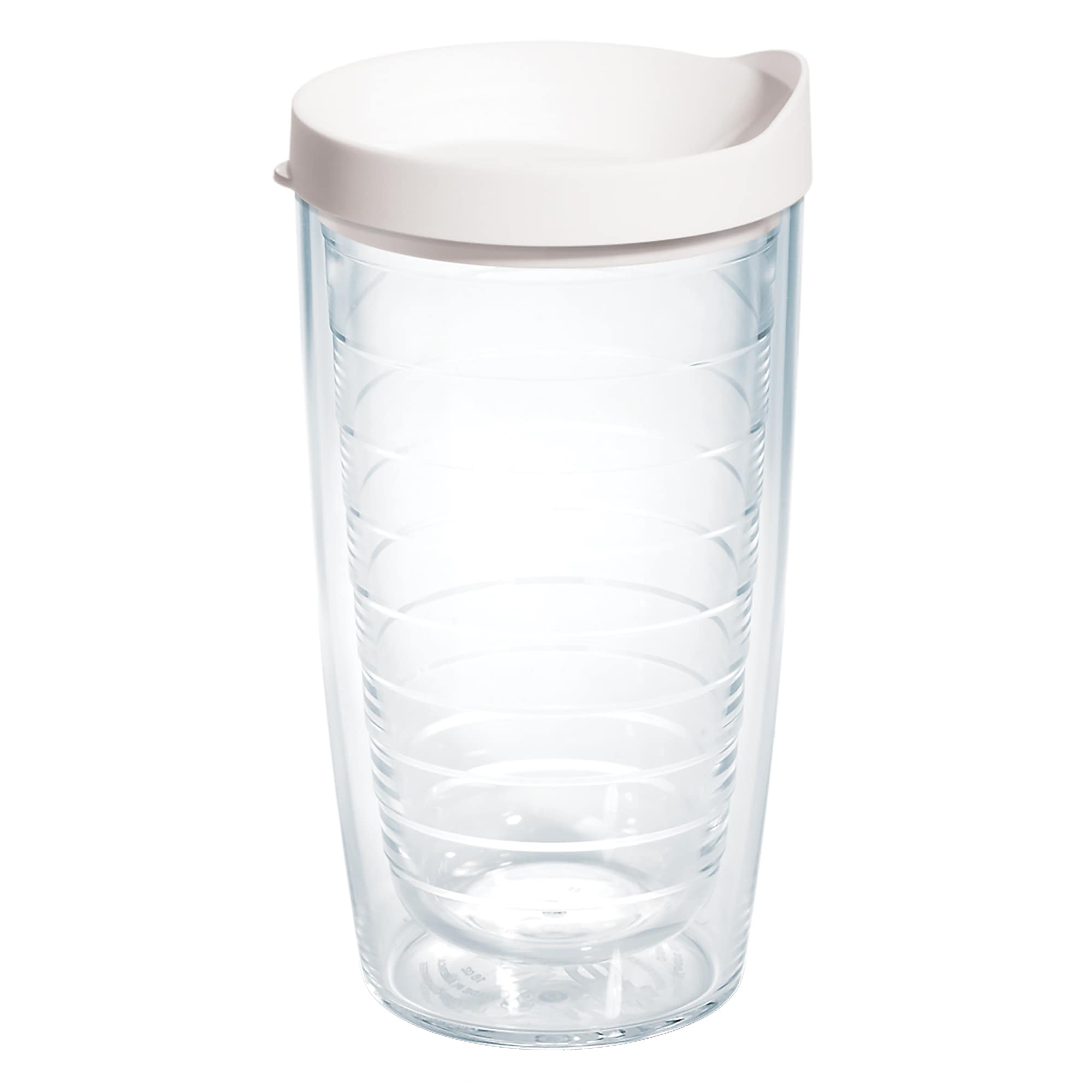 Tervis Clear & Colorful Lidded Made in USA Double Walled Insulated Travel Tumbler, White Lid