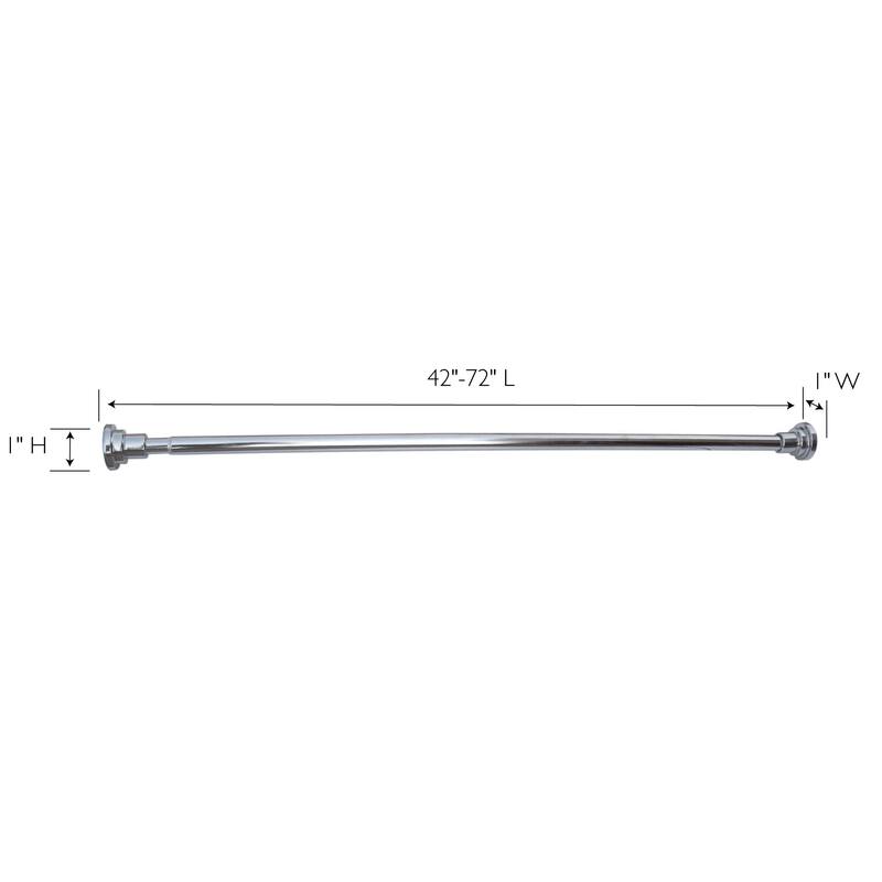 Design House 560904 Polished Chrome Classic Adjustable 42 to 72-inch Shower Rod