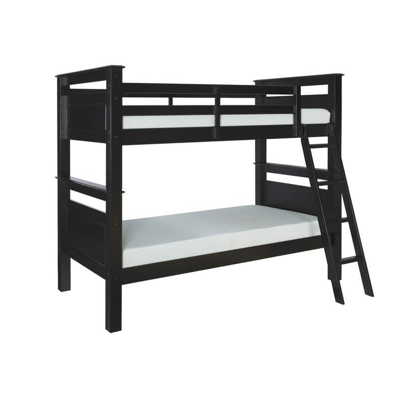 Linon Beckett Wood Twin Over Twin Bunk Bed