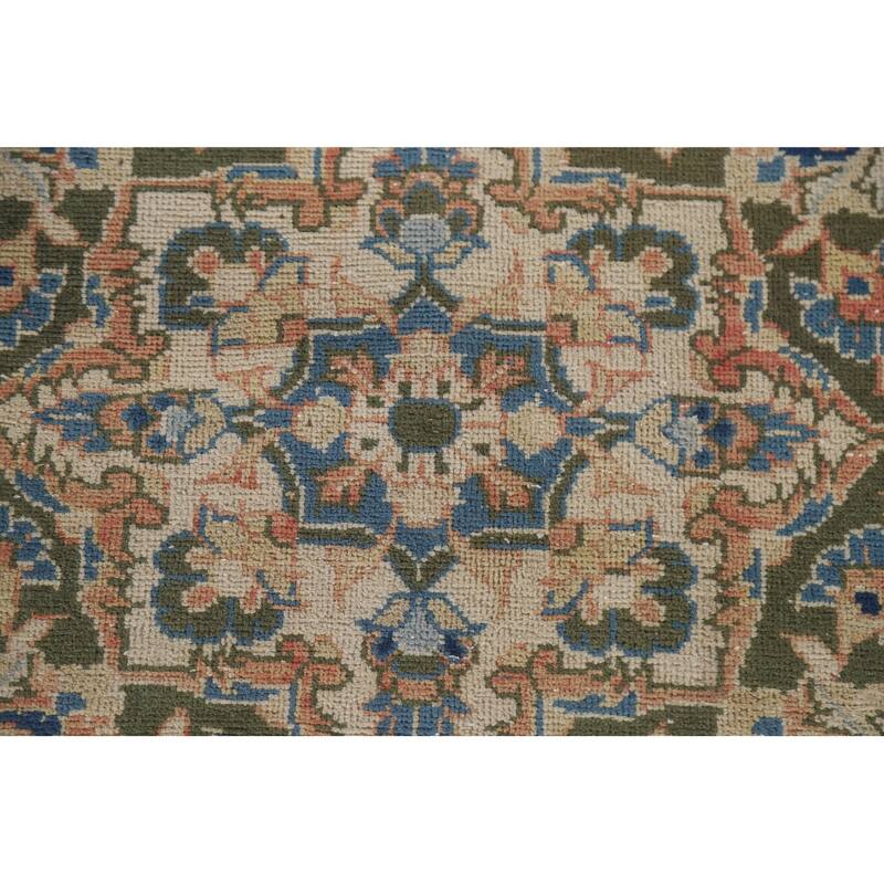 Hand Knotted Oriental 100% Wool Carpet Traditional Floral Oranges & Rust Mashad Area Rug - 13' 2'' X 9' 6''