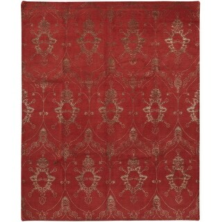 Feizy Rugs Traditional One-of-a-Kind Faded Rose and Gray Wool/Silk Area ...