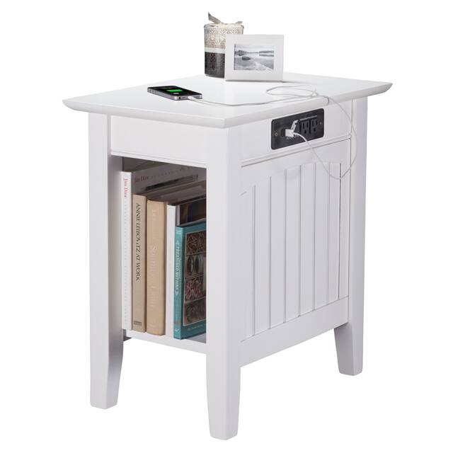 Nantucket White Solid Wood Side Table