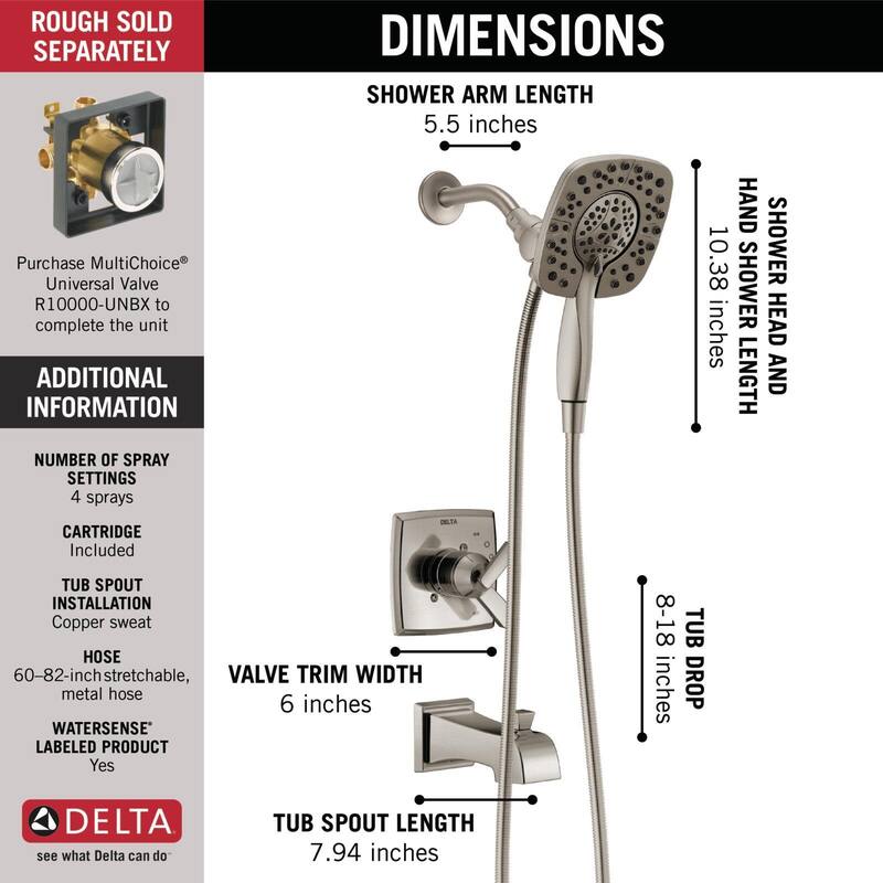 Delta Ashlyn Monitor 17 Series Dual Function Pressure Balanced Tub and