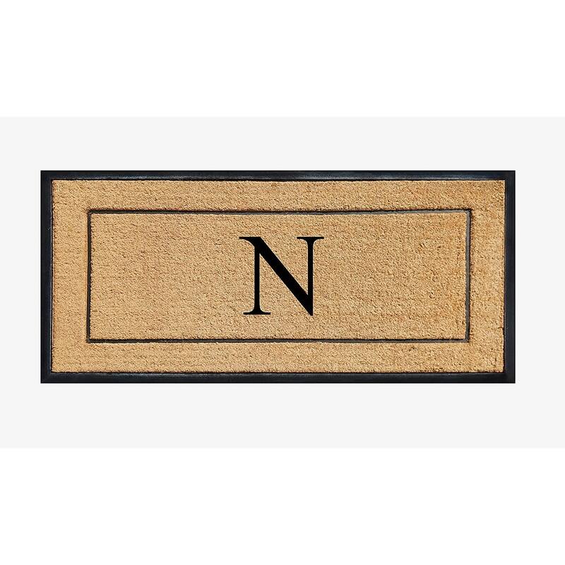 A1HC Natural Coir & Rubber Large Monogrammed Door Mat 30"x60" - 30"X60" - N
