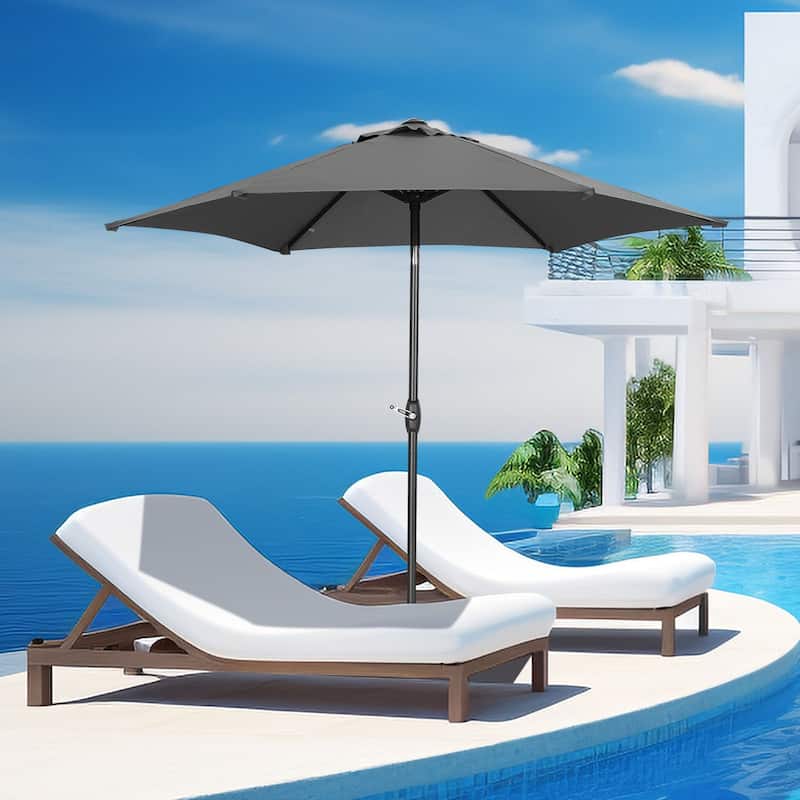 Ainfox 9ft Outdoor Patio Umbrella Without Base for Garden, Patio, Swimming Pool - Grey