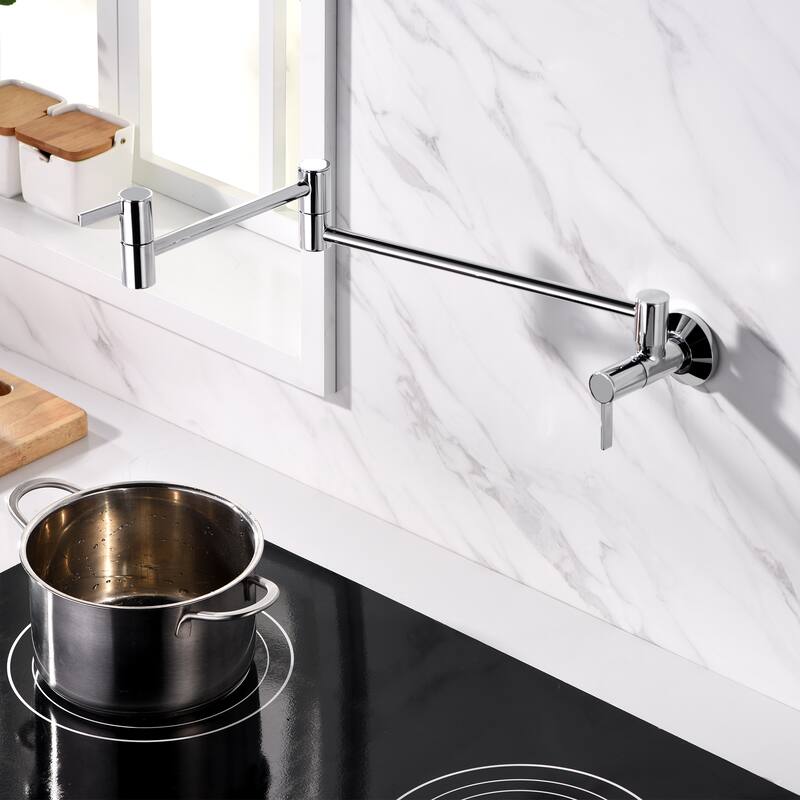 Luxier Contemporary KTS17 2-Handle Wall-Mounted Pot Filler