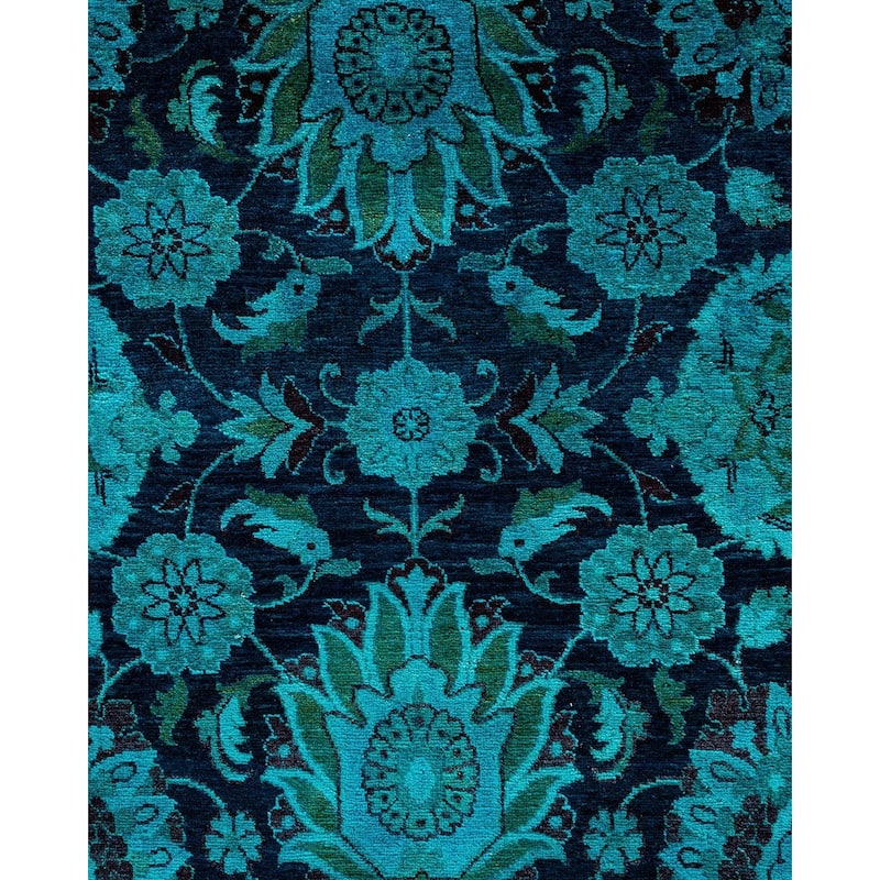 Overdyed, One-of-a-Kind Hand-Knotted Area Rug - Blue - 4' 8" x 7' 2"