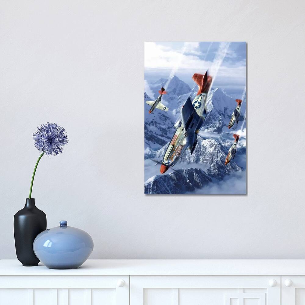 iCanvas "Tuskegee Airmen Flying Near The Alps In Their P-51 Mustangs" by Kurt Miller Canvas Print