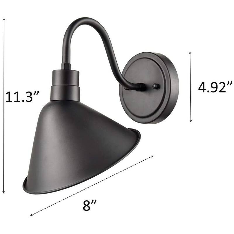 Belluno Industrial Gooseneck Wall Sconces Antique Black Barn Light Set of 2 - Antique Black