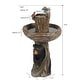 preview thumbnail 8 of 6, Brown Resin Carved Tree Bird Bath Fountain - 33.9" H x 18.9" W x 18.9" D