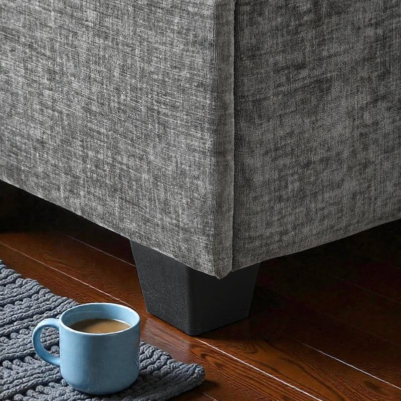 119" U-Shaped Sectional Sofa with Cup Holders, 6 Seat Chenille Corner Couch, Oversized Chaise Lounge