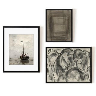 Americanflat 3 Piece Vintage Gallery Wall Art Set - Art by Maple + Oak