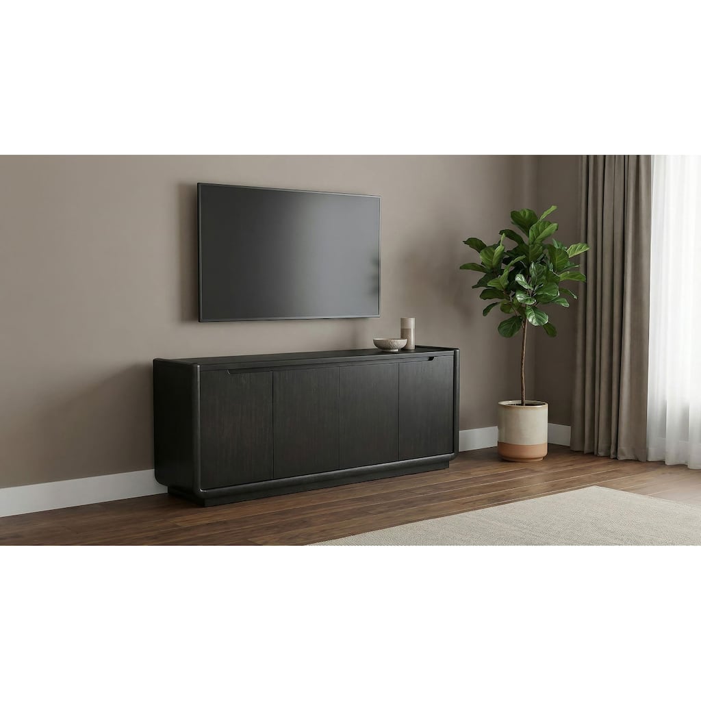 Leandro 72-inch 4-door TV Stand Media Console Burnished Black