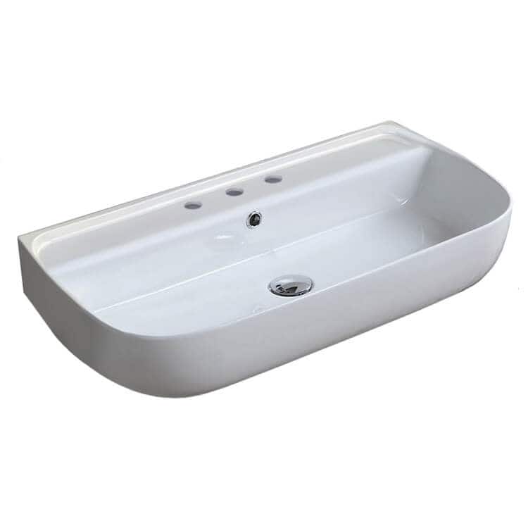 Nameeks CeraStyle 078700-U-Three Hole Aqua 29-5/8" Rectangular Ceramic