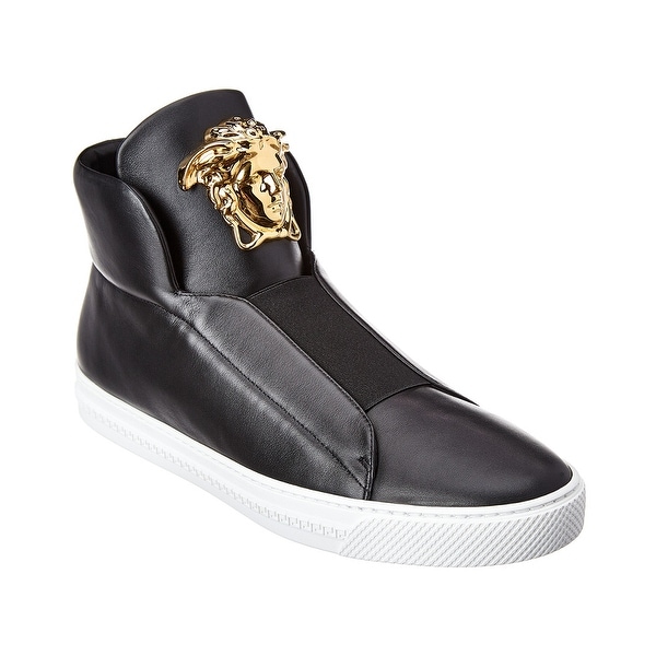 versace mens high top leather shoes