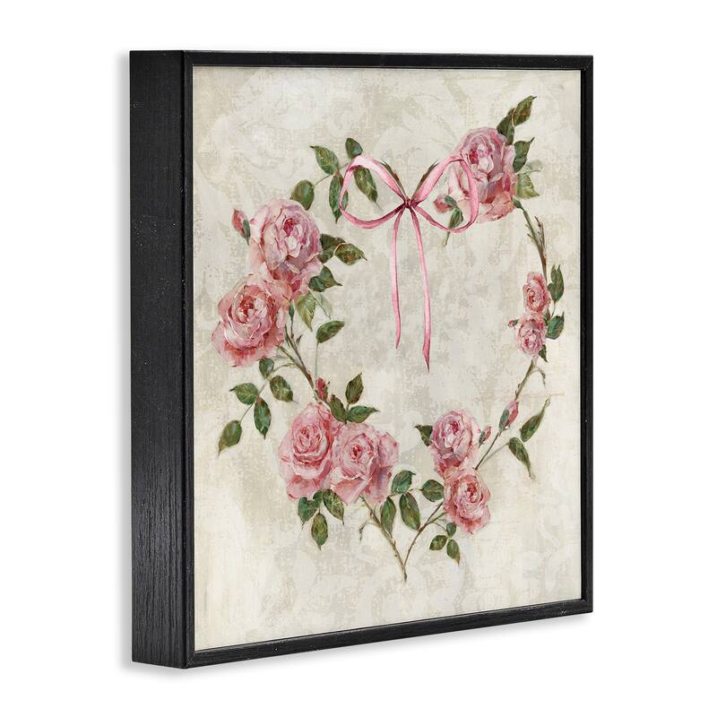 Stupell Rose Heart Wreath Framed Giclee Art Design By Sally Swatland