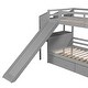 preview thumbnail 6 of 13, Twin over Twin Bunk Bed with Storage Staircase, Slide and Drawers, Desk with Drawers and Shelves