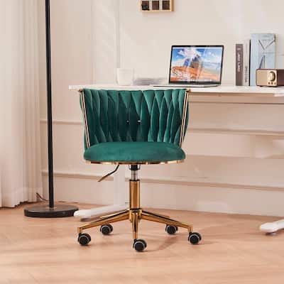 Modern/Luxury Upholstered Adjustable Swivel Office Chair with Wheels