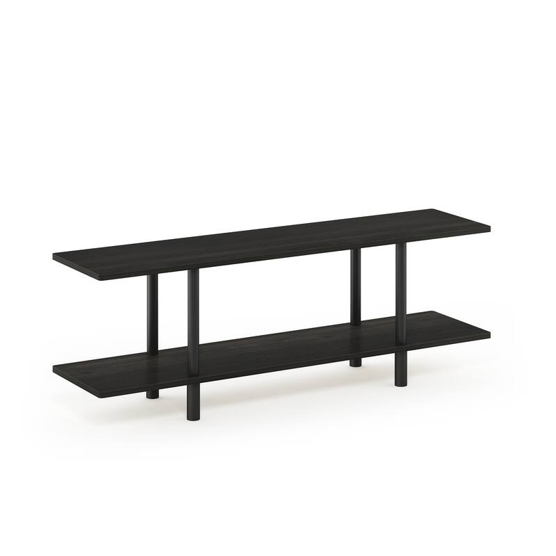 2 Tiers Wood Household Shelving Unit in Espresso/Black (31.5 in. W x 32.48 in. H x 11.61 in. D) - 31.5
