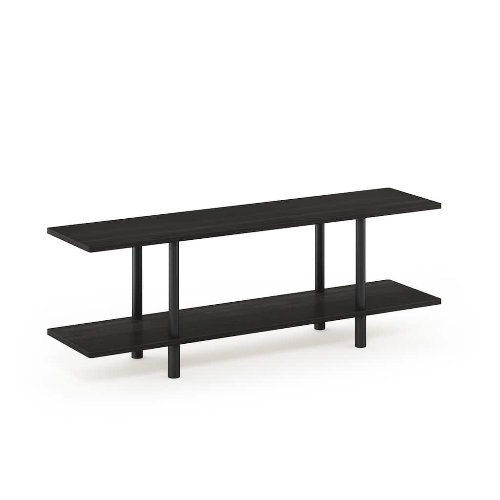 2 Tiers Wood Household Shelving Unit in Espresso/Black (31.5 in. W x 32.48 in. H x 11.61 in. D) - 31.5
