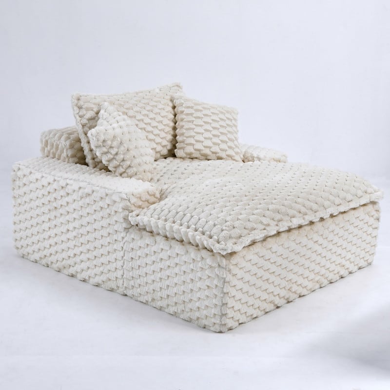 51.2" Corduroy Upholstered Compression Sofa
