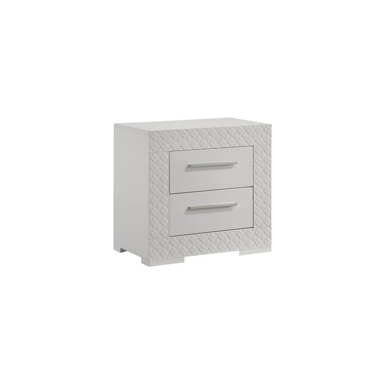 Blanca Modern Style 2-Drawer Night stand Made with Wood - White