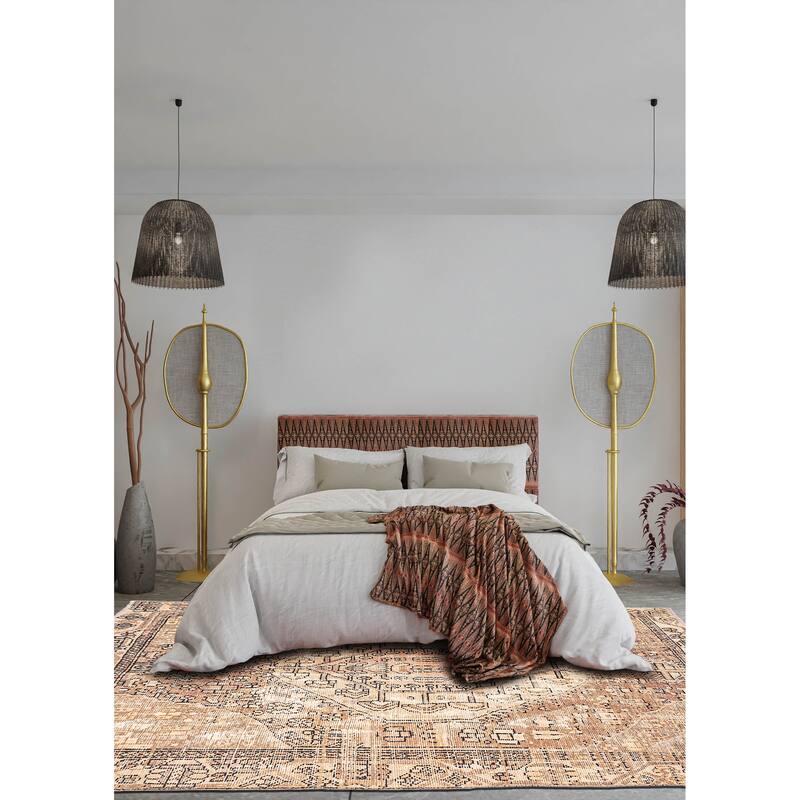 ECARPETGALLERY Hand-knotted Antalya Vintage Copper Wool Rug - 6'4 x 8'10