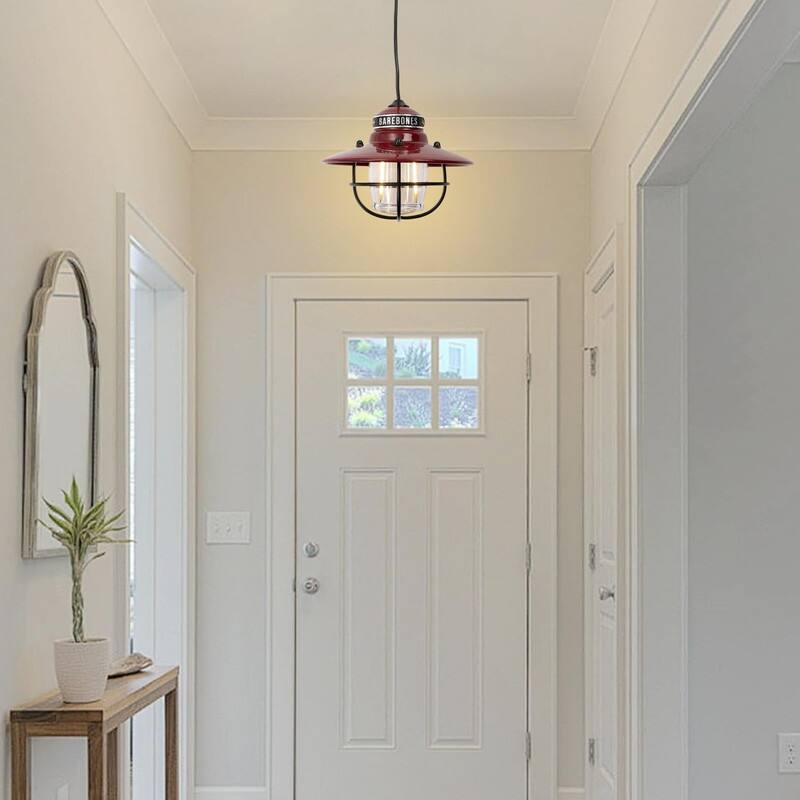 LED hanging light red pendant light alloy steel indoor light