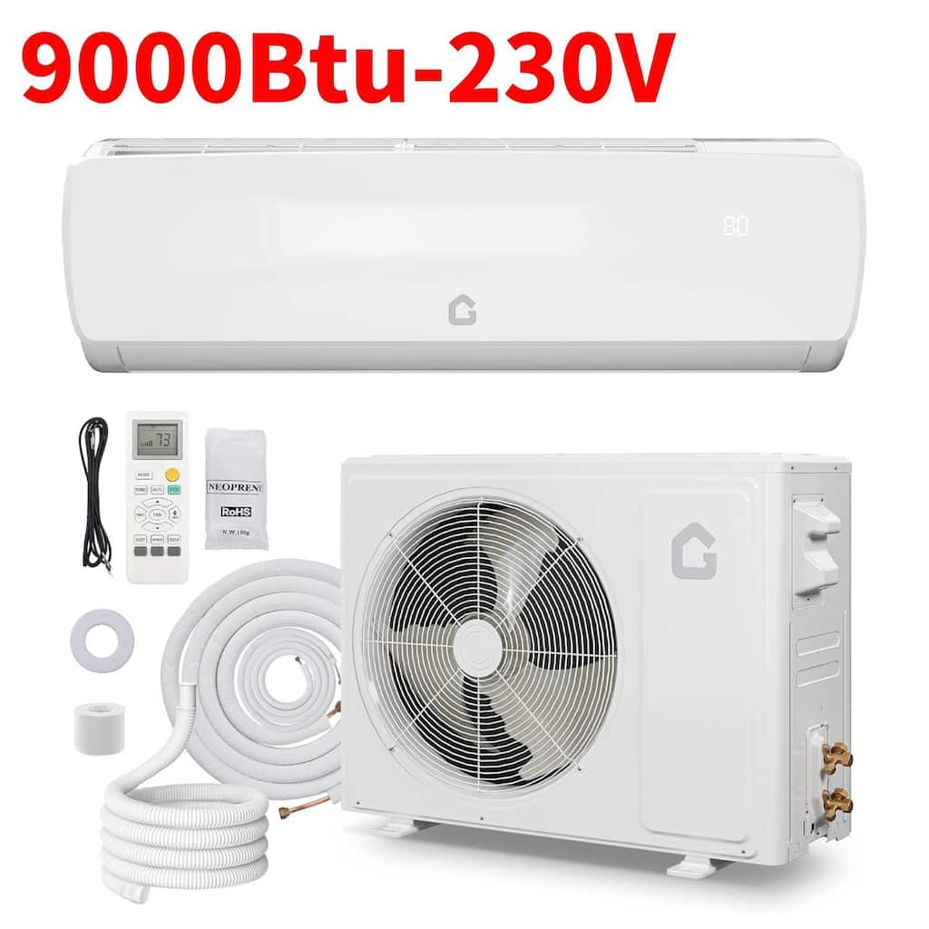 9000BTU 230V L Panel Mini Split Unit Air Conditioner, for Rooms up to 450 Sq. Ft. - N/A