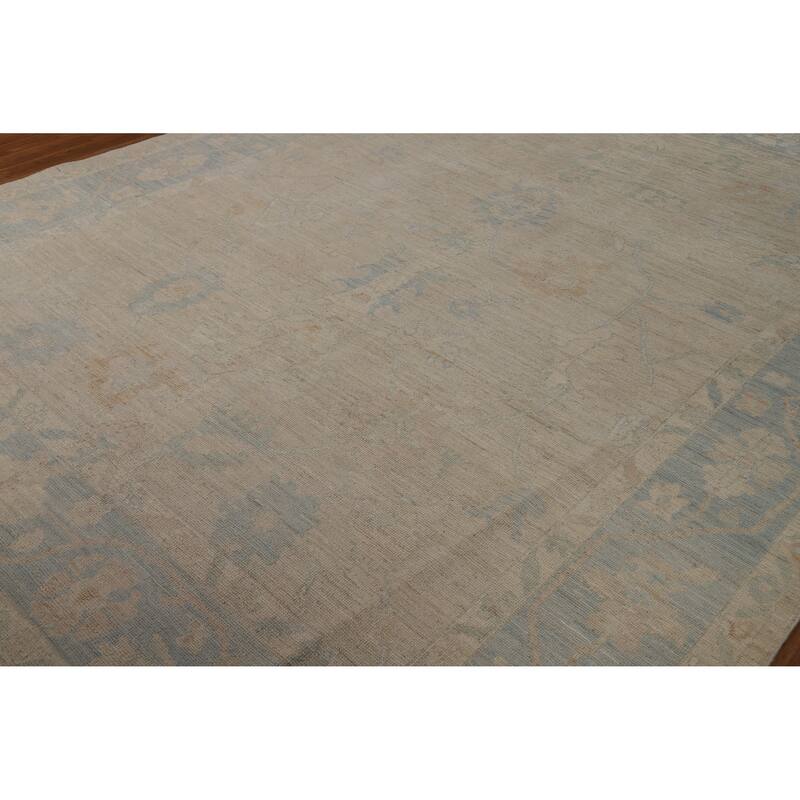 Hand Knotted Oriental 100% Wool Carpet Transitional All-Over Beige & Ivories Oushak Area Rug - 10' 0'' X 8' 0''