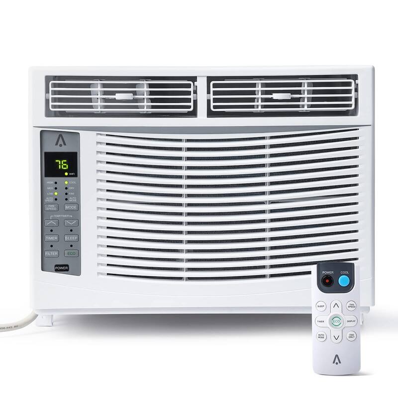 6,000 BTU Smart Window Air Conditioner - Cool up to 250 Sq. Ft. with Remote Control and WiFi