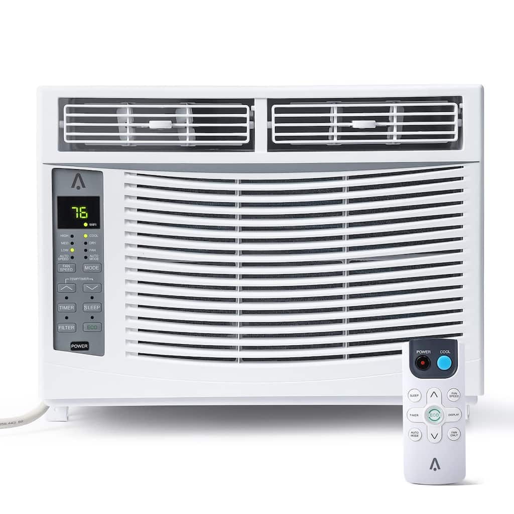 6,000 BTU Smart Window Air Conditioner - Cool up to 250 Sq. Ft. with Remote Control and WiFi