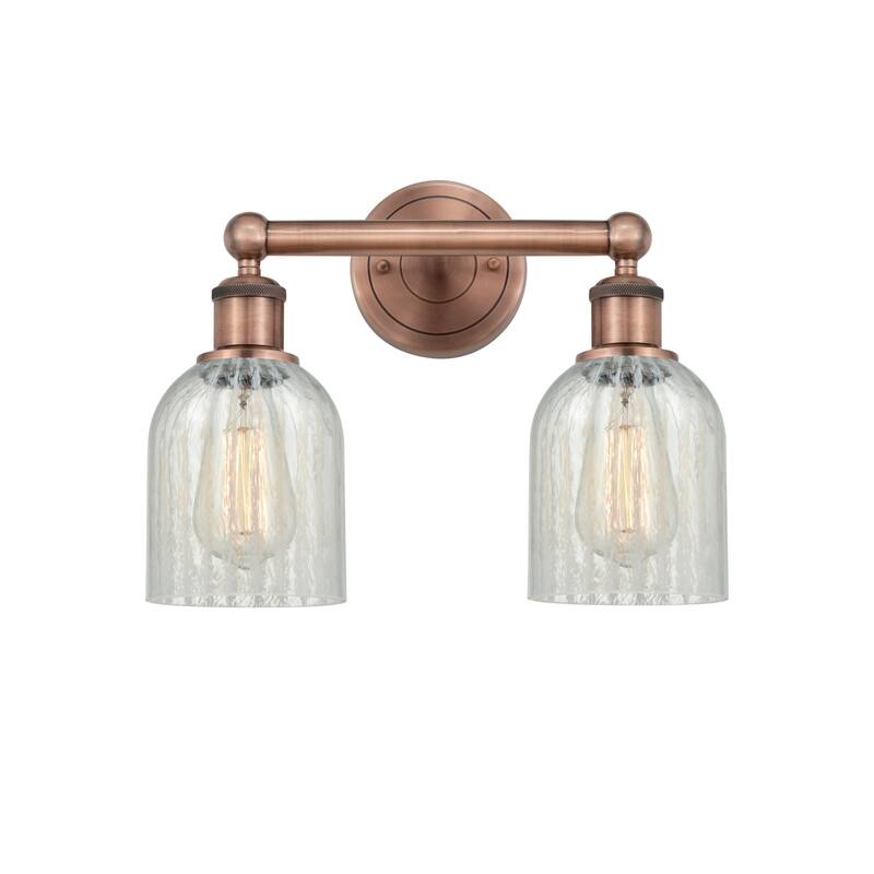 Innovations Lighting 616-2W-12-14 Caledonia Vanity Caledonia 2 Light - Antique Copper / Mouchette