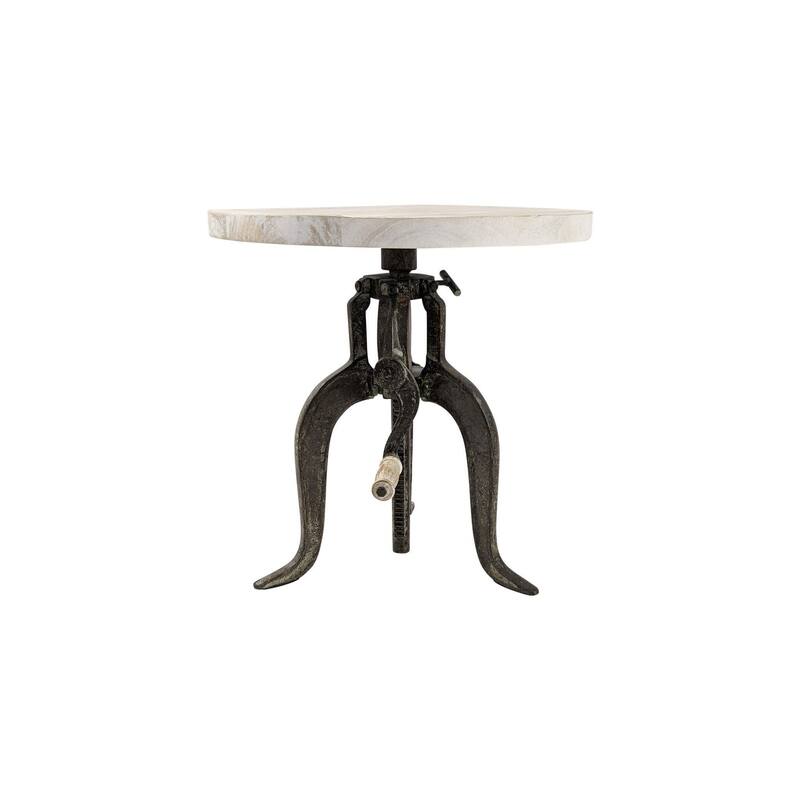 Adjustable Driftwood Top Table - 19" - White and Black