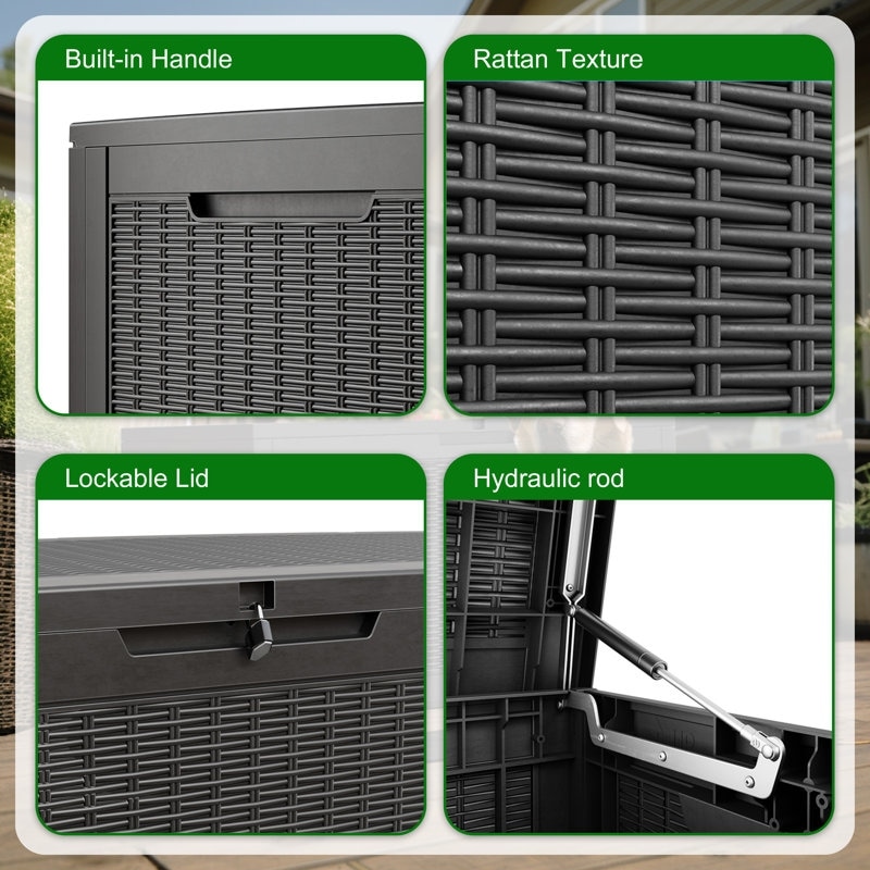 Outdoor Patio Storage Resin Lockable Deck Box - Picture 8 of 100