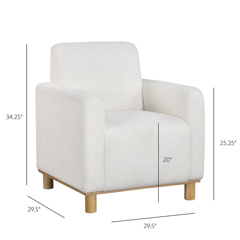 Moxee White Boucle Fabric Arm Chair by Greyson Living
