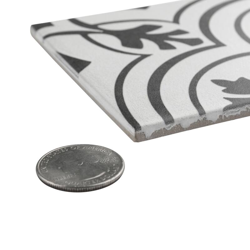 Merola Tile Twenties Mini Vintage 3-7/8" x 3-7/8" Ceramic Floor and Wall Tile