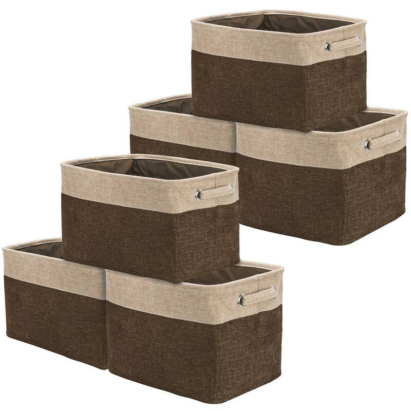 Sorbus Fabric Storage Bins for Shelves 15" Large Sturdy Collapsible Storage Baskets with 2 Handles (6 Pack)