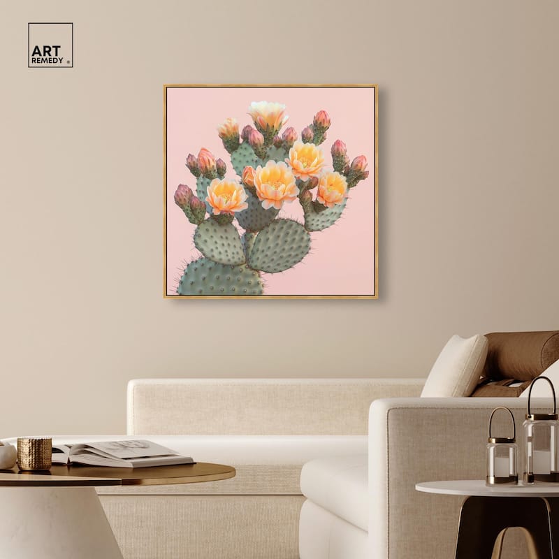 Pink and Prickly Canvas by Art Remedy