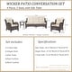 preview thumbnail 36 of 50, 4 Piece Outdoor High Back Wicker Patio Conversation Furniture Sets