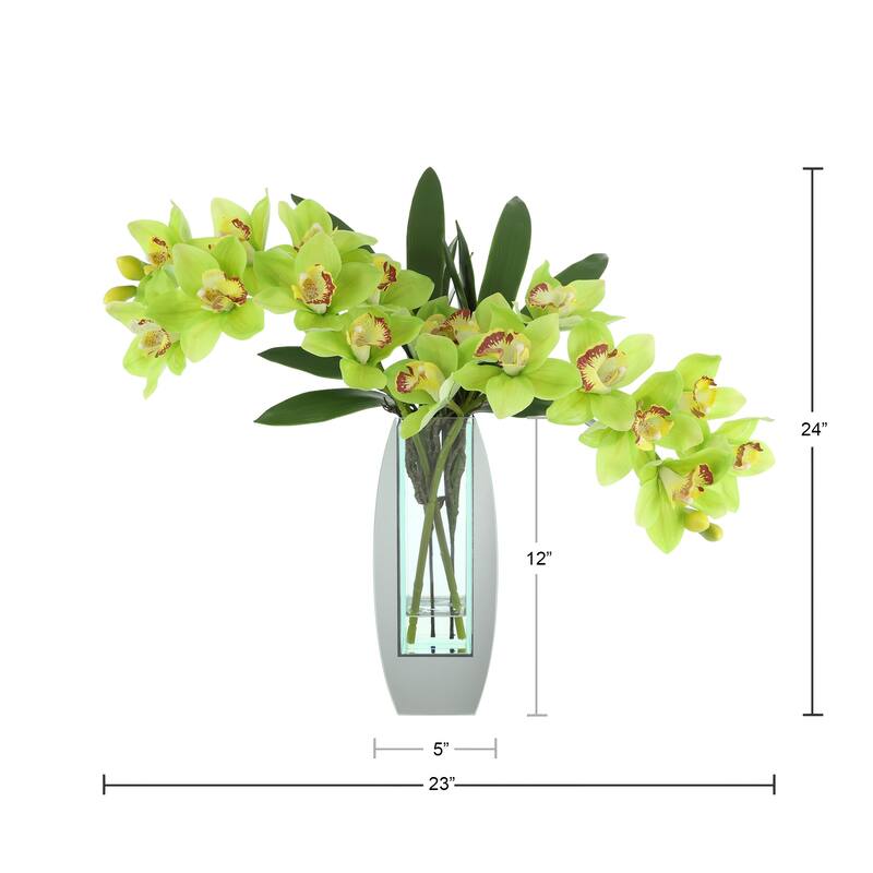 Orchid Arrangement in Mirror Vase - 24