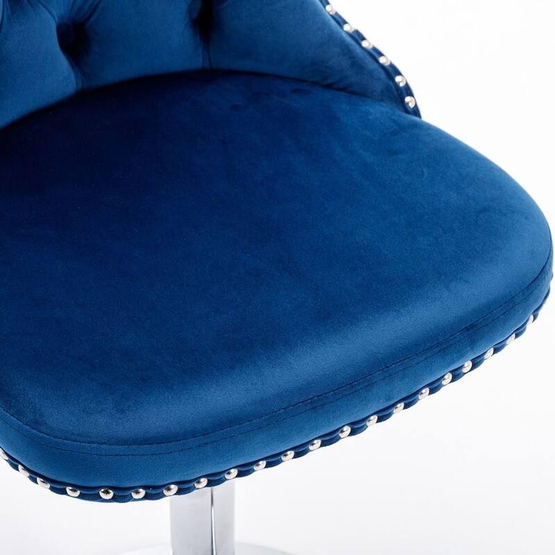 Bar stools with Backs Luxurious Velvet Swivel - Adjustable Height, Set of 2