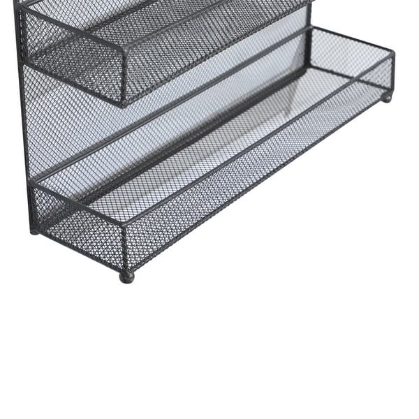 4 Tier Mesh Kitchen Wall Mount Spice Rack Storage Bronze ...