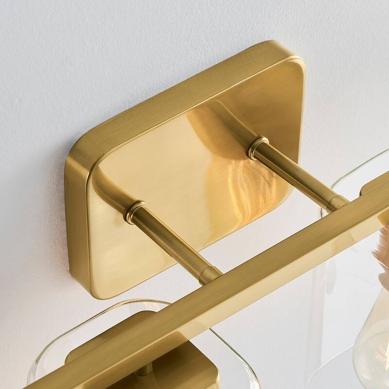 KAWOTI 4Light Modern Bathroom Vanity Light with Clear Glass Shades