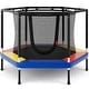 preview thumbnail 1 of 6, Multi Color Steel Hexagonal Kids Trampoline with Safety Net and Handrails Multi Color