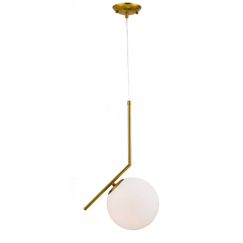 Brass Pendant Light - Modern Farmhouse Lighting Fixture for Kitchen Island Dining Room - 9.5
