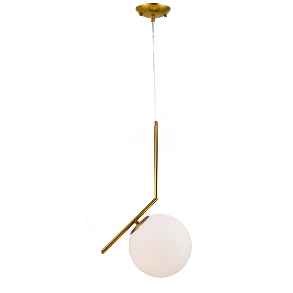 Brass Pendant Light - Modern Farmhouse Lighting Fixture for Kitchen Island Dining Room - 9.5