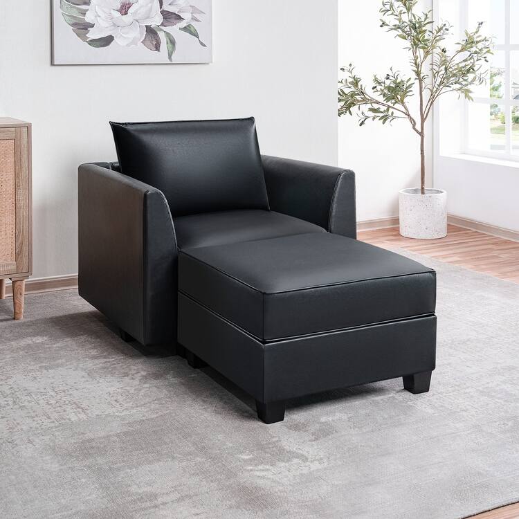Modern DIY Collection - Modular Sectional Sofa, Accent Chair with Ottomans, DIY Sectional Couch for Office, Living Room